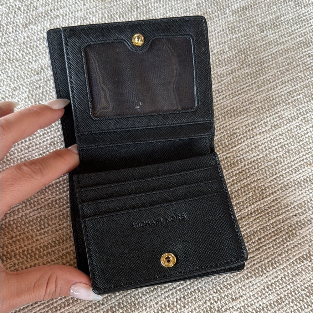 Michael Kors Black Key Card Holder with Gold Accents - Picture 2 of 3